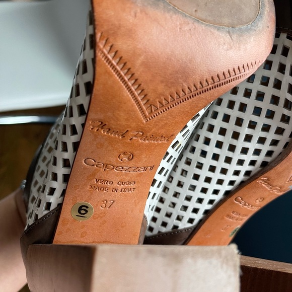 Capezzani Brown and white leather boots size 37 USA 6 - Picture 12 of 13